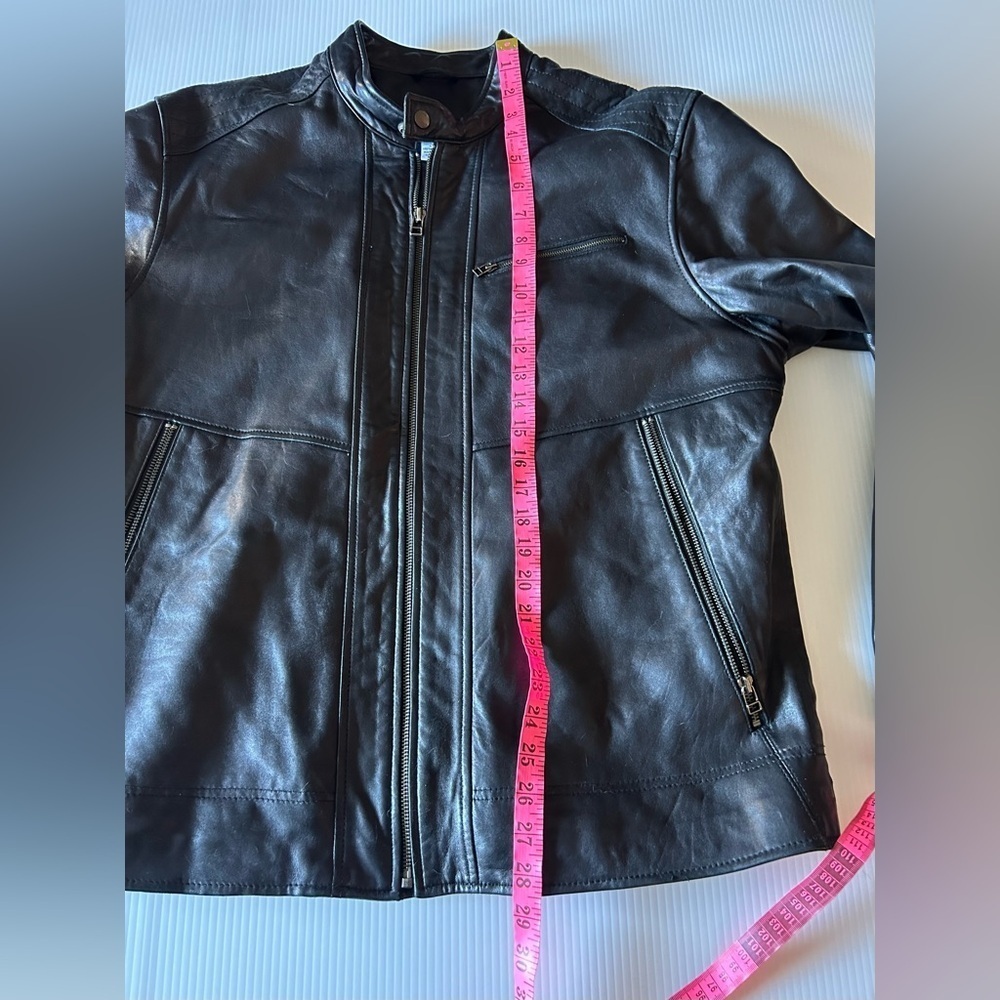 Calvin Klein Black Leather Jacket - Picture 5 of 7